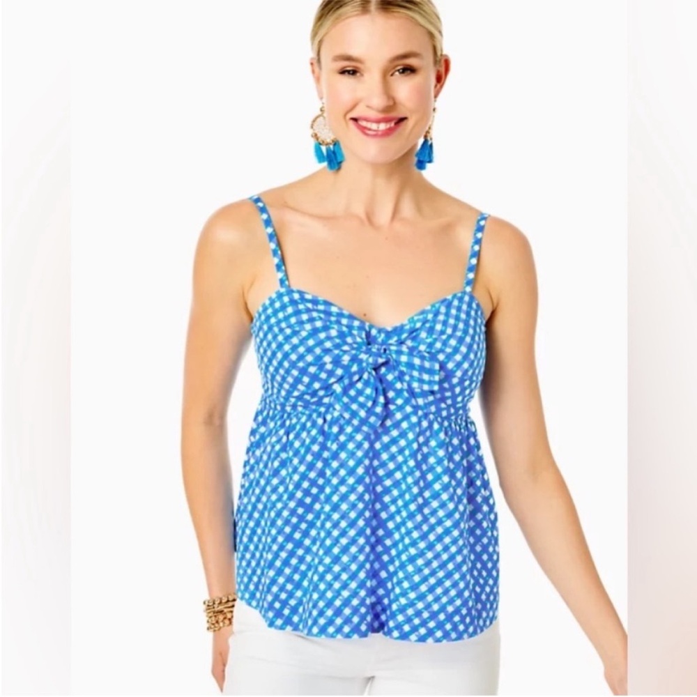 End of Summer Sale Lilly Pulitzer Cami Boca Blue Double Checking 4 NWT - Picture 9 of 9